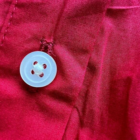 J Crew Elena Mini Dress In Cotton Poplin Size 12 Red Tiny Flaw - Picture 9 of 12